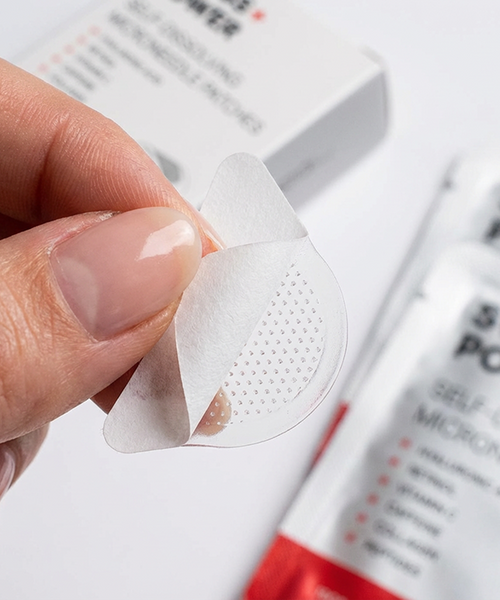 Peel patch from the corner of the paper